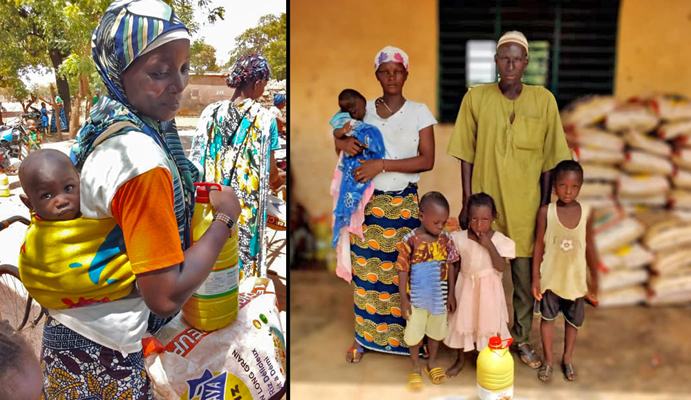 familles bénéficiaires au Burkina Faso qui souffre d'une grave crise alimentaire