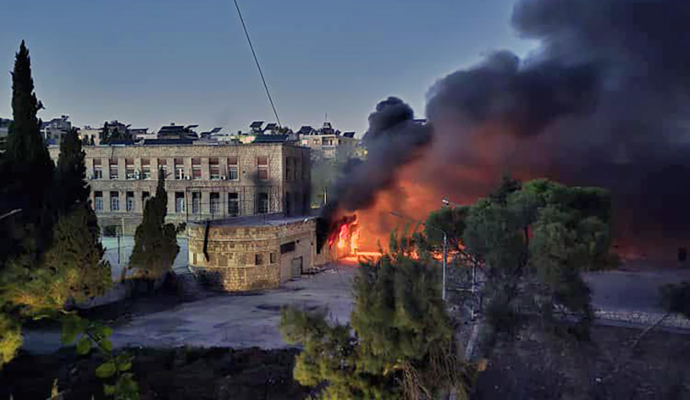 Collège Terra Sancta à Alep après avoir été bombardé.