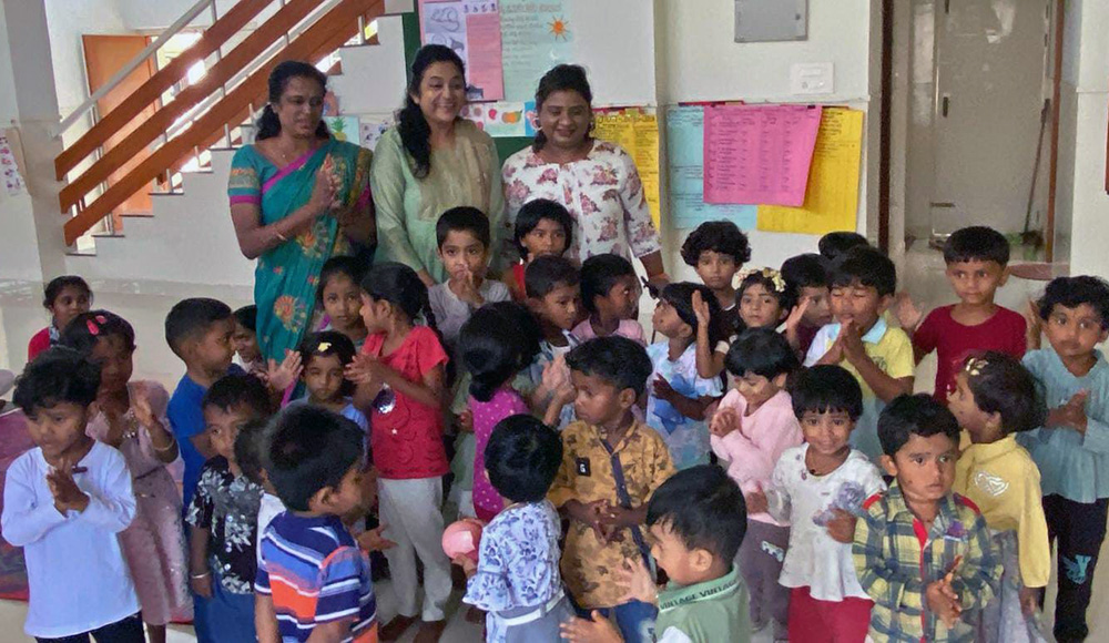 Inde enfants dans les crèches communautaires