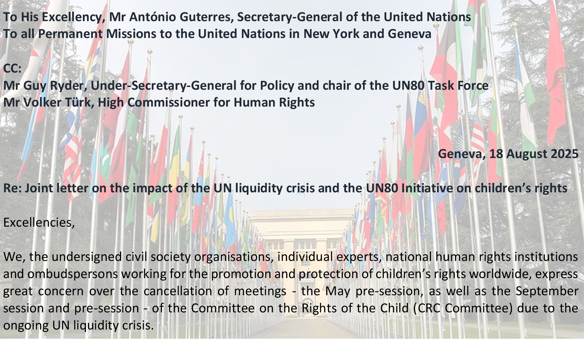 Lettre ONU