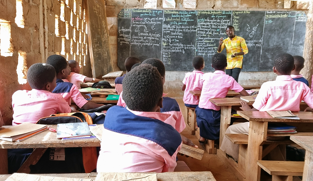 Sud-est maritime du Togo : classe dans une école rurale