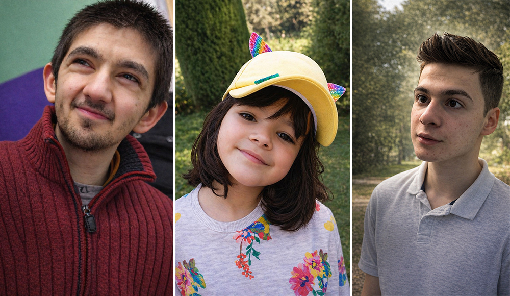 Témoignage de mamans et d'enfants autistes. trois photos d'enfants